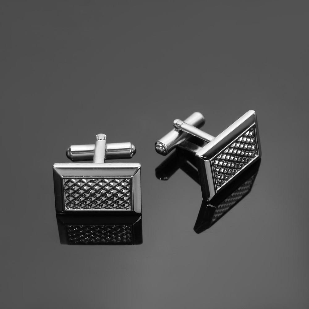 MatteEdge Rectangle Cufflinks – Sophisticated Matte Metal Elegance